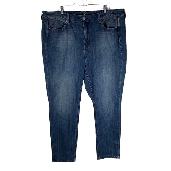 Seven‎ 7 Tummyless Women's Plus Size 24W Jeans Denim Straight High Rise Skinny - Picture 1 of 9